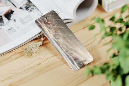 Ensemble de 4 signets en aluminium avec pompon - Noël - Brume Écarlate