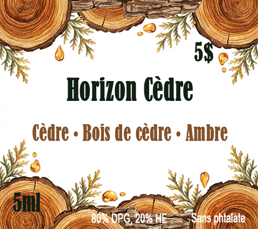 Fragrance pour Assainisseur d'air en feutre Horizon Cèdre - 5ml