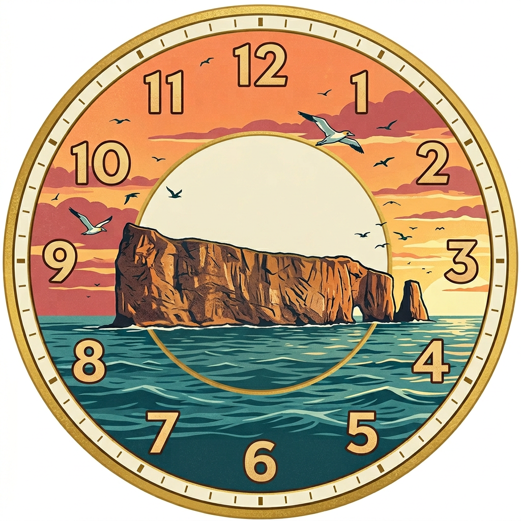 Horloge en verre - Rocher Percé