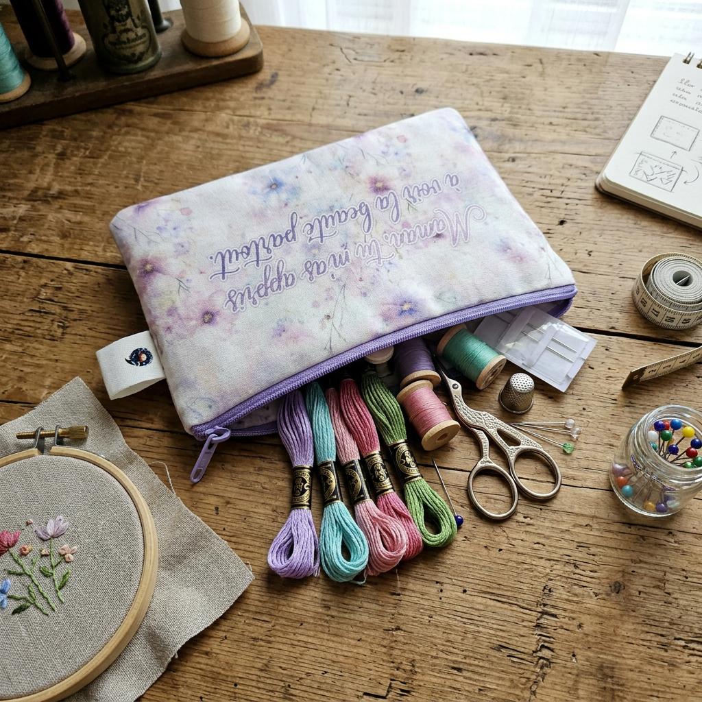 Etui polyvalent fabriqué à la main - Citation Maman Beauté