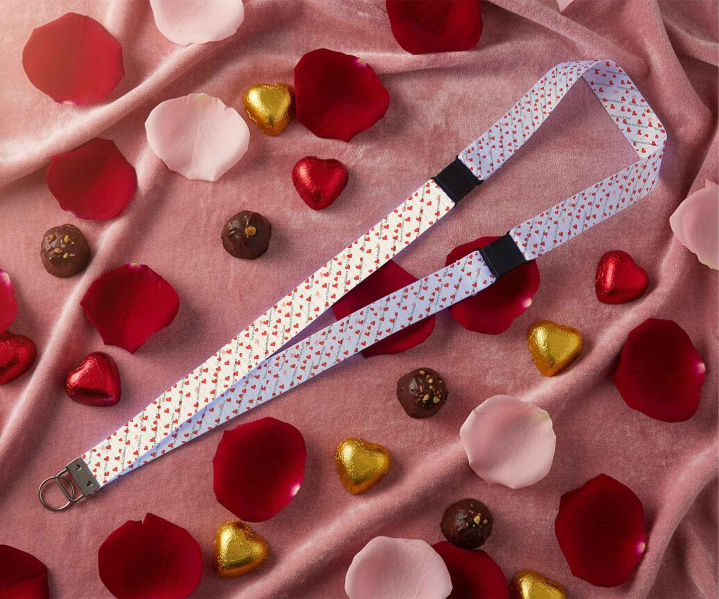 Porte-Clés en Tissu - St-Valentin - Ballons d'Amour