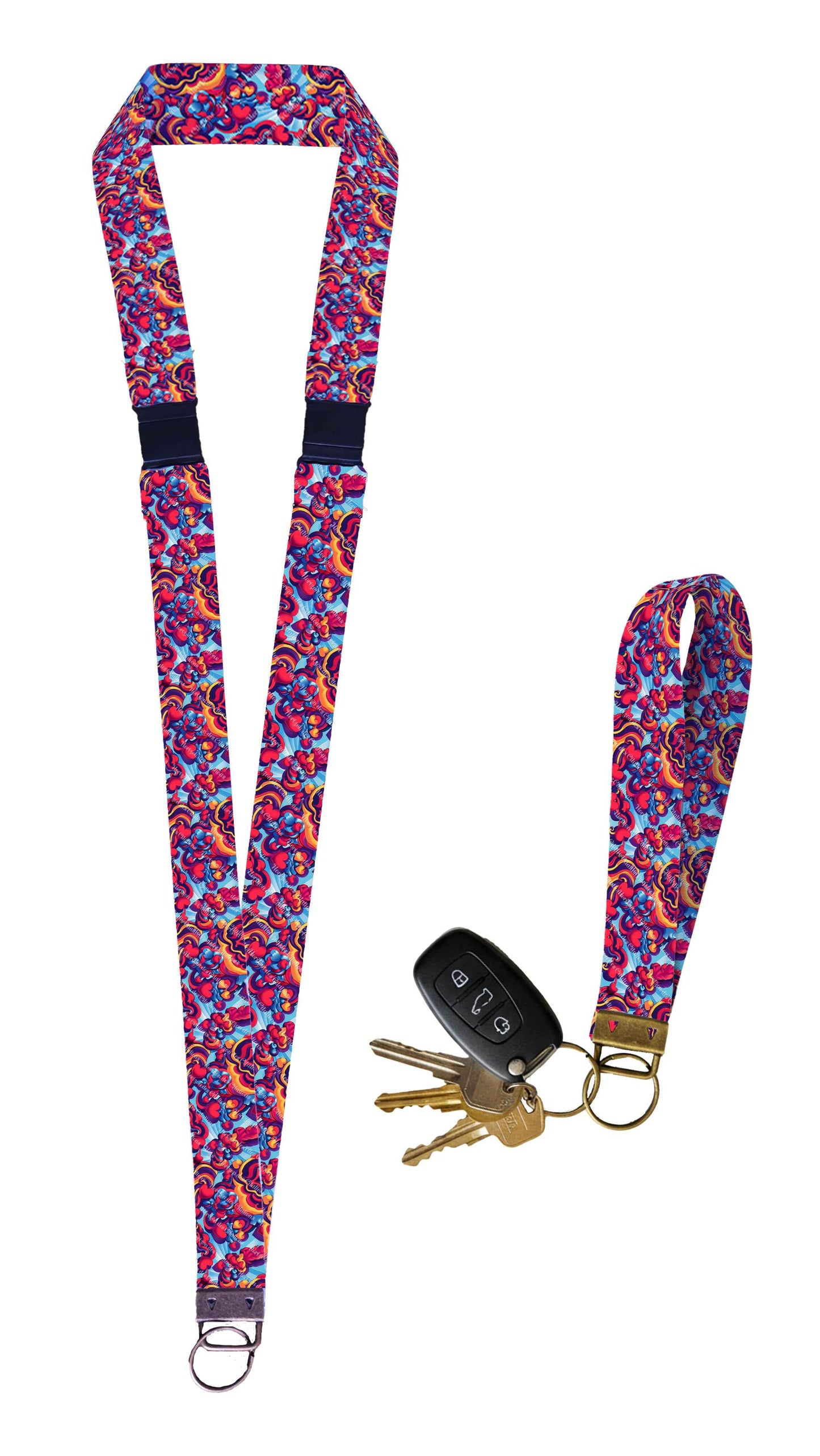 Porte-clés Tissu- St-Valentin - Pop Art Romantique