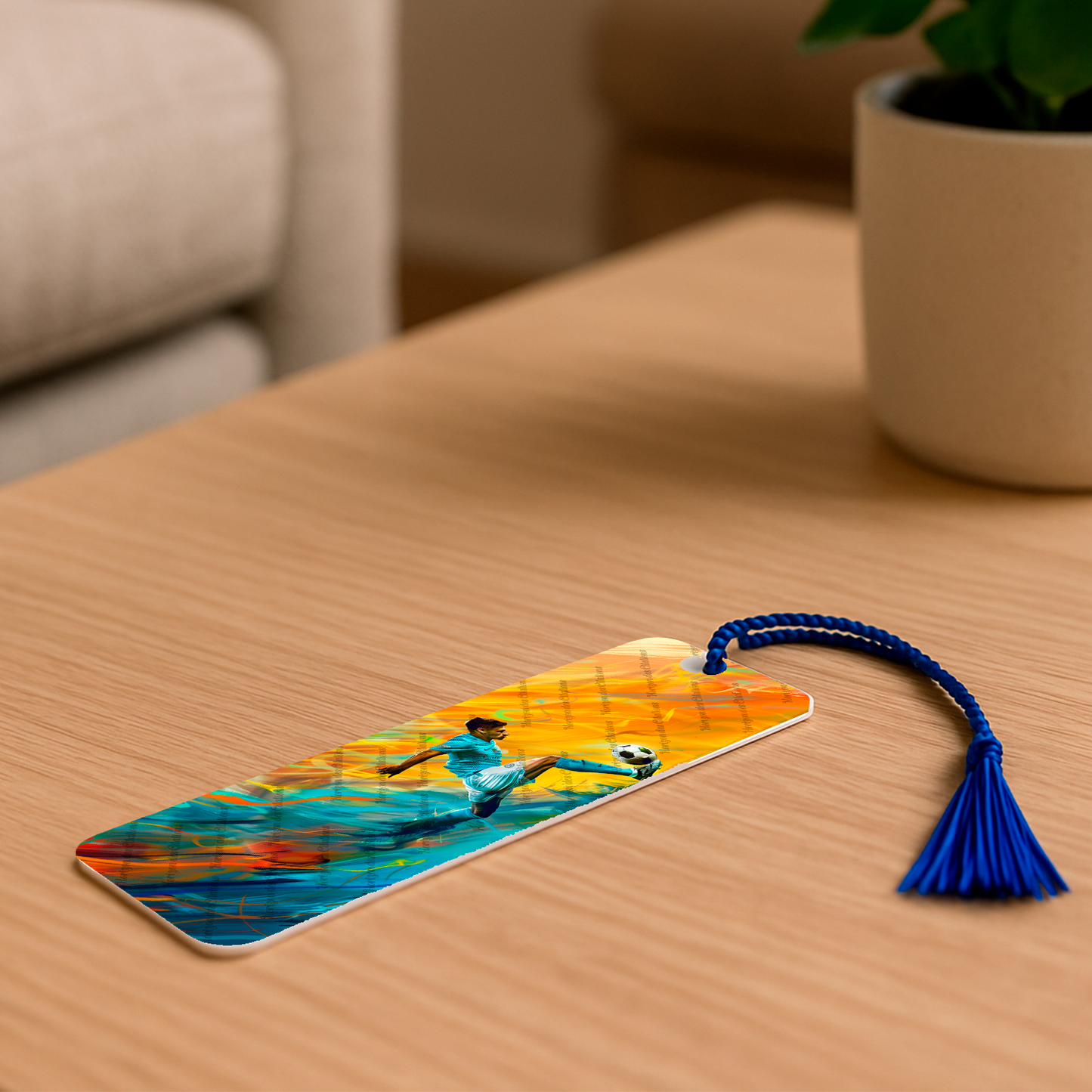 Signet en aluminium avec pompon - Soccer 01