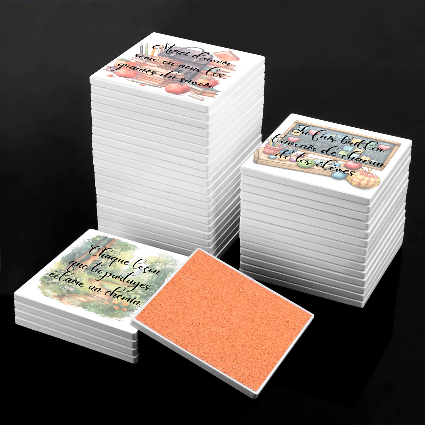 Sous Verre en céramique Professeur Ensemble #2