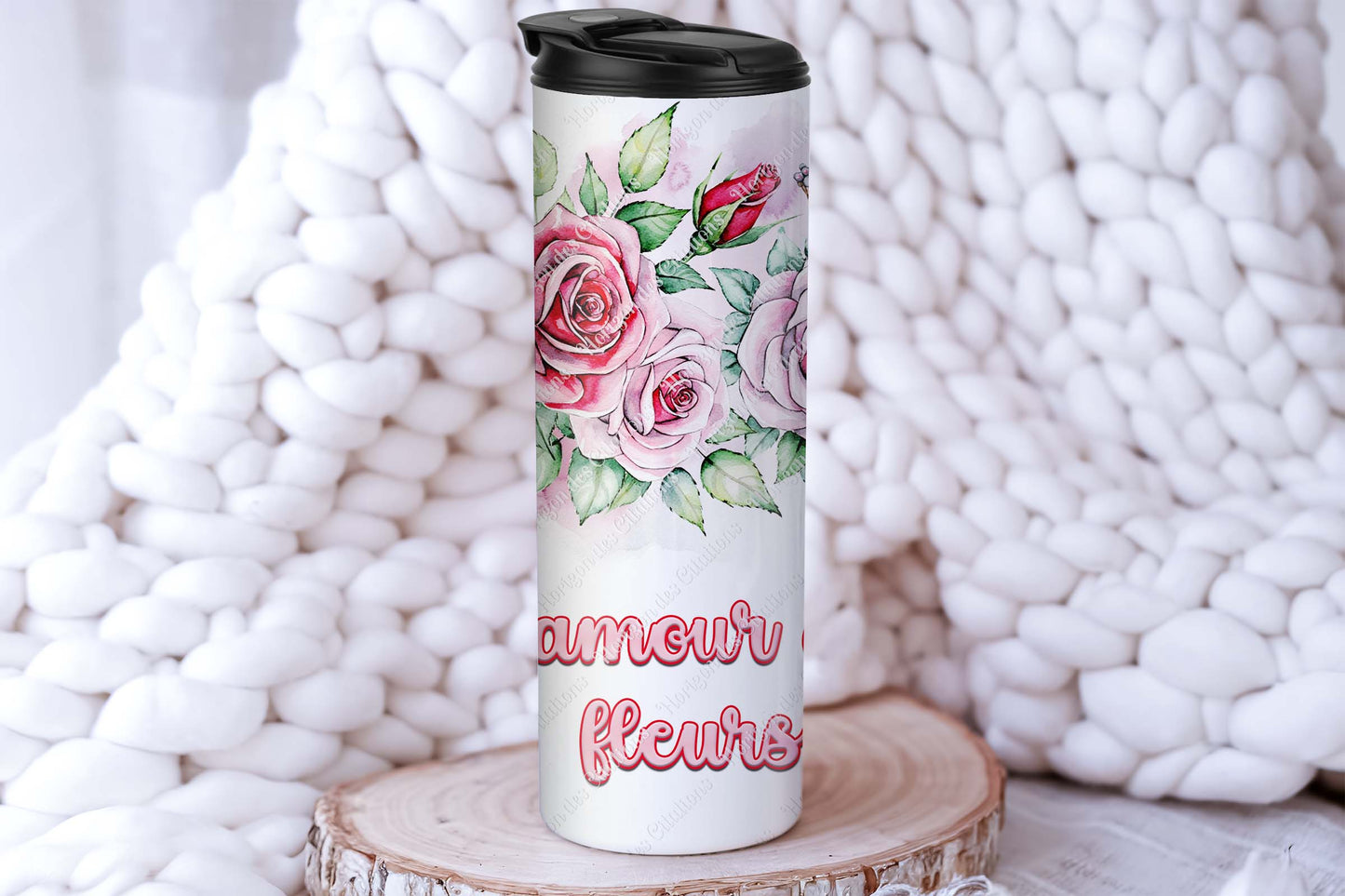 Tumbler 20oz (591ml) - St-Valentin - amour en Fleurs