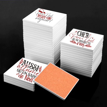 Sous Verre en céramique - Noël - Joyeux Sans Regrets