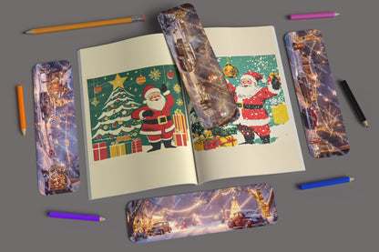 Ensemble de 4 signets en aluminium avec pompon - Noël - Noëls d'Antan