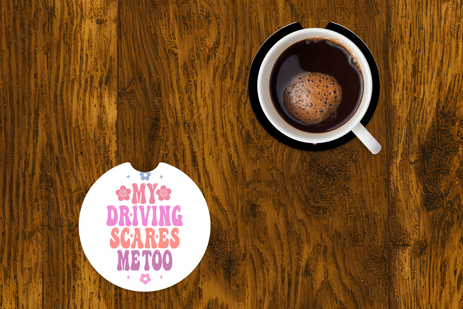 Sous-verre d'auto - Sarcasme - My driving scare me - ensemble de 2
