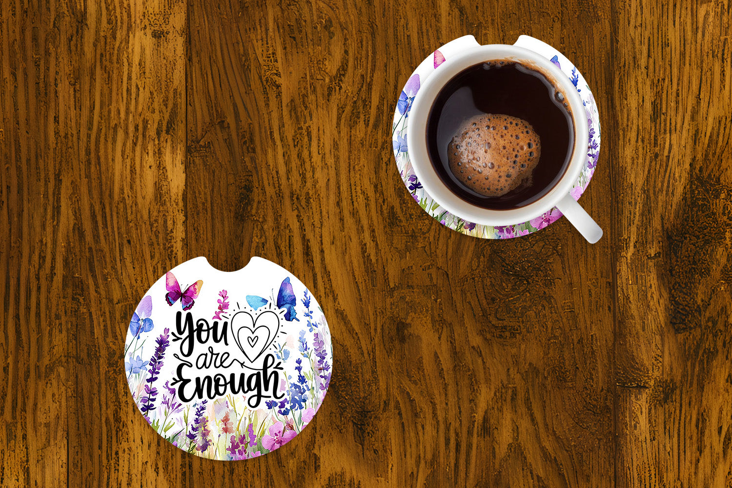 Sous-verre d'auto - Citation - You are Enough - ensemble de 2