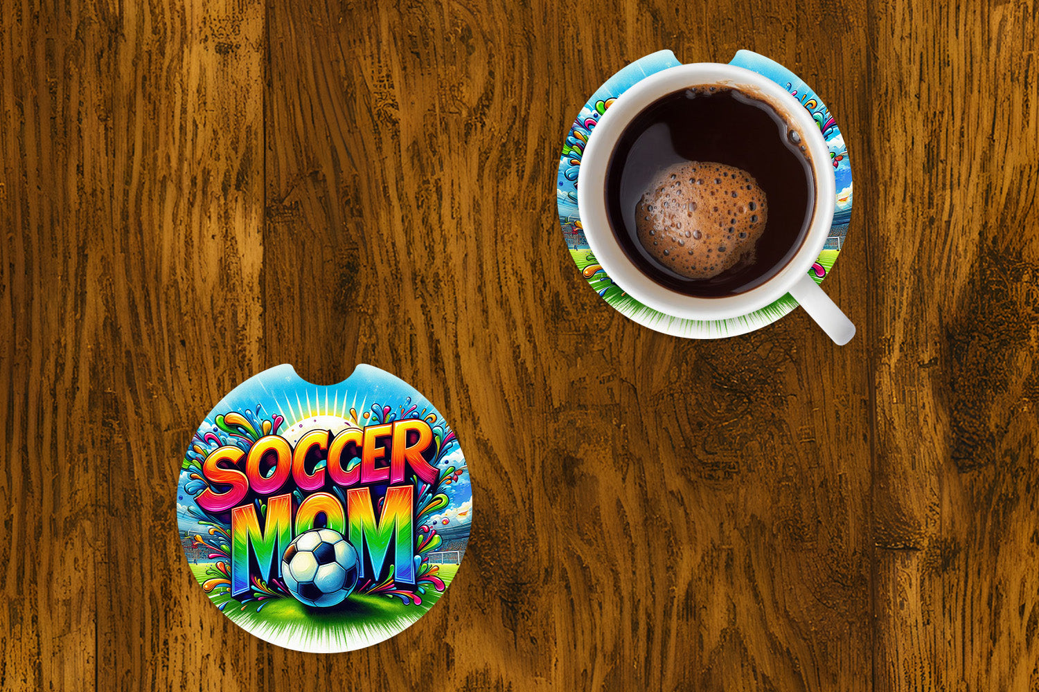 Sous-verre d'auto - Soccer Mom - ensemble de 2