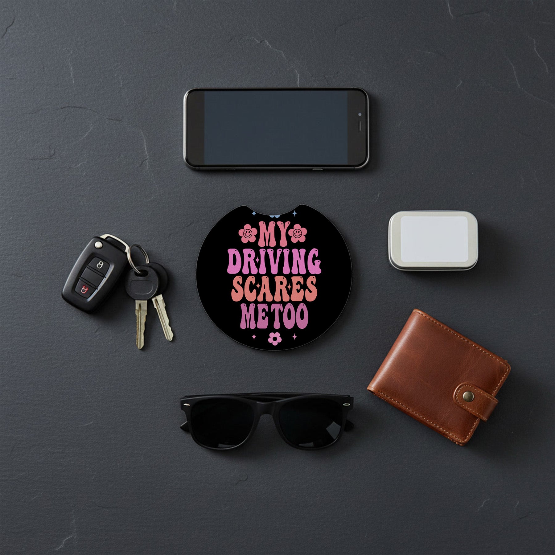 Sous-verre d'auto - Sarcasme - My driving scare me - ensemble de 2