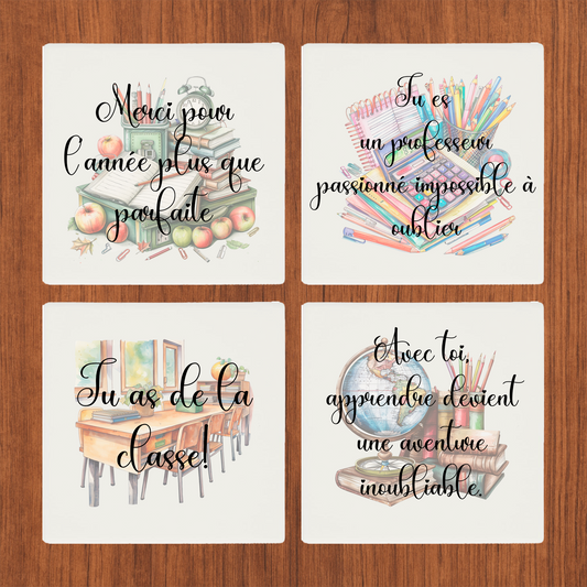 Sous Verre en céramique Professeur Ensemble #1