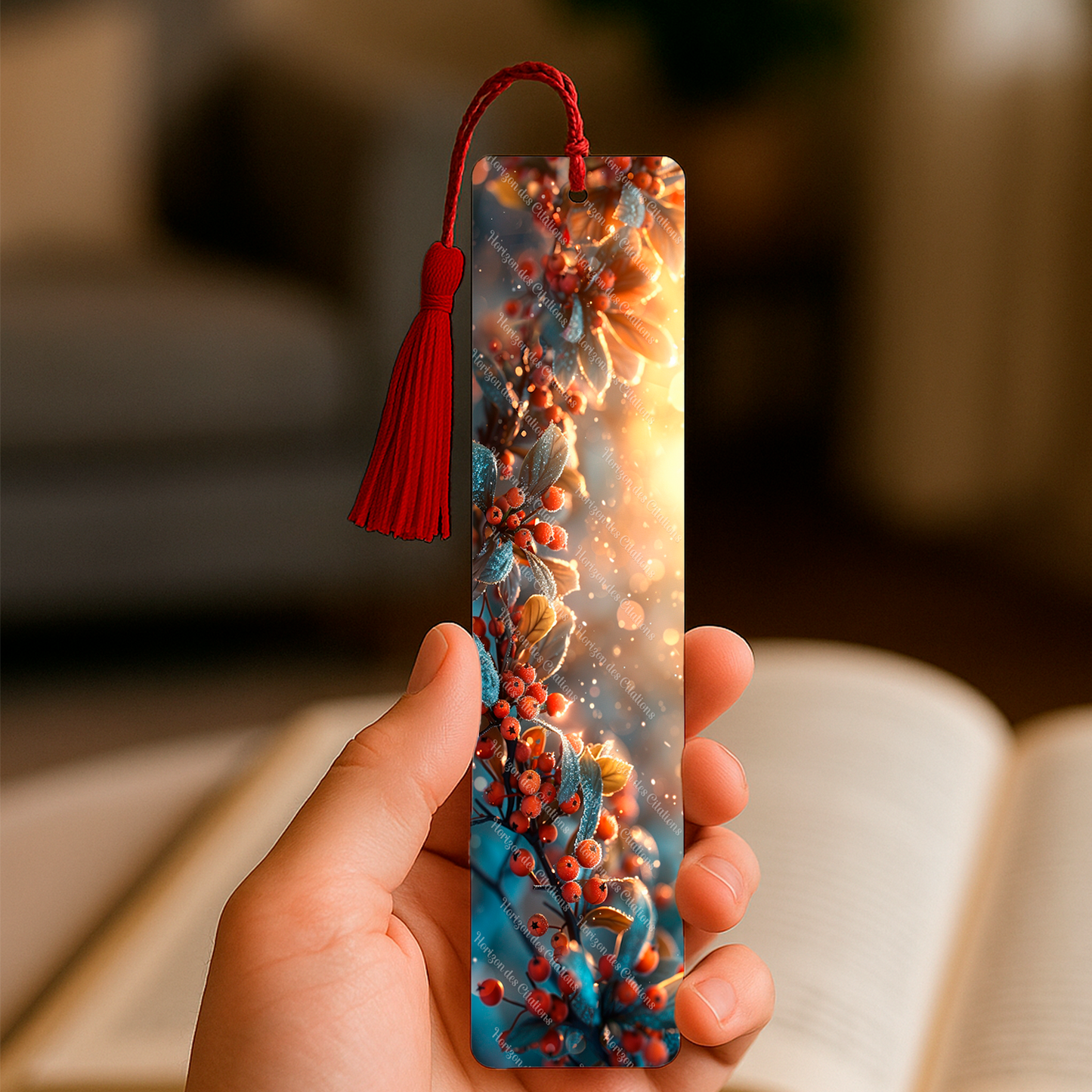 Ensemble de 4 signets en aluminium avec pompon - Éclats de Saison