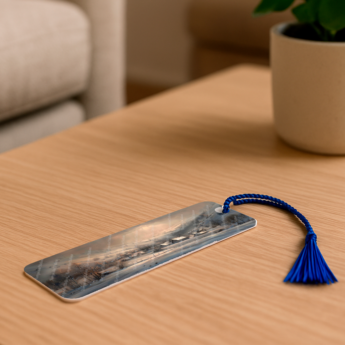 Ensemble de 4 signets en aluminium avec pompon - Sérénité Hivernale