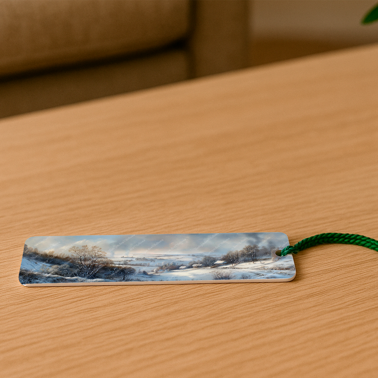 Ensemble de 4 signets en aluminium avec pompon - Sérénité Hivernale