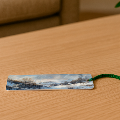 Ensemble de 4 signets en aluminium avec pompon - Sérénité Hivernale