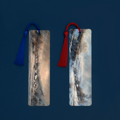 Ensemble de 4 signets en aluminium avec pompon - Sérénité Hivernale