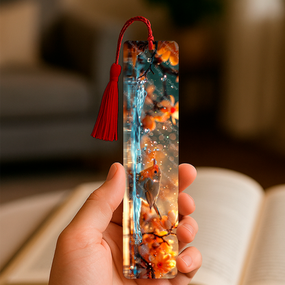 Ensemble de 4 signets en aluminium avec pompon - Pluie d’Automne