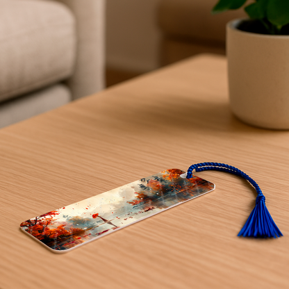 Ensemble de 4 signets en aluminium avec pompon - Pluie d’Automne