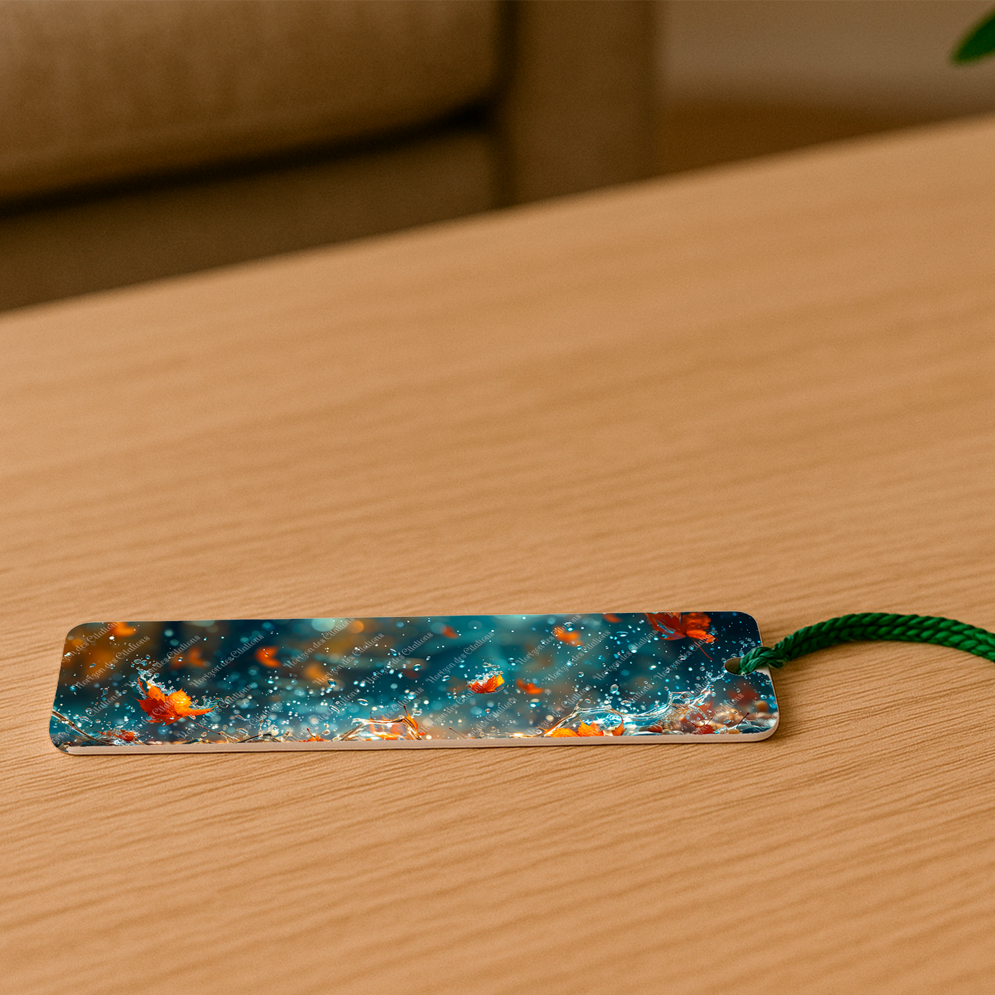 Ensemble de 4 signets en aluminium avec pompon - Pluie d’Automne