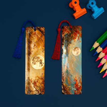 Ensemble de 4 signets en aluminium avec pompon - Clarté d’Automne