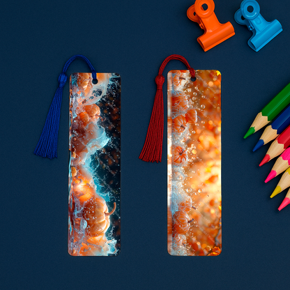 Ensemble de 4 signets en aluminium avec pompon - Éclats d’Automne