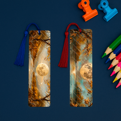 Ensemble de 4 signets en aluminium avec pompon - Clarté d’Automne