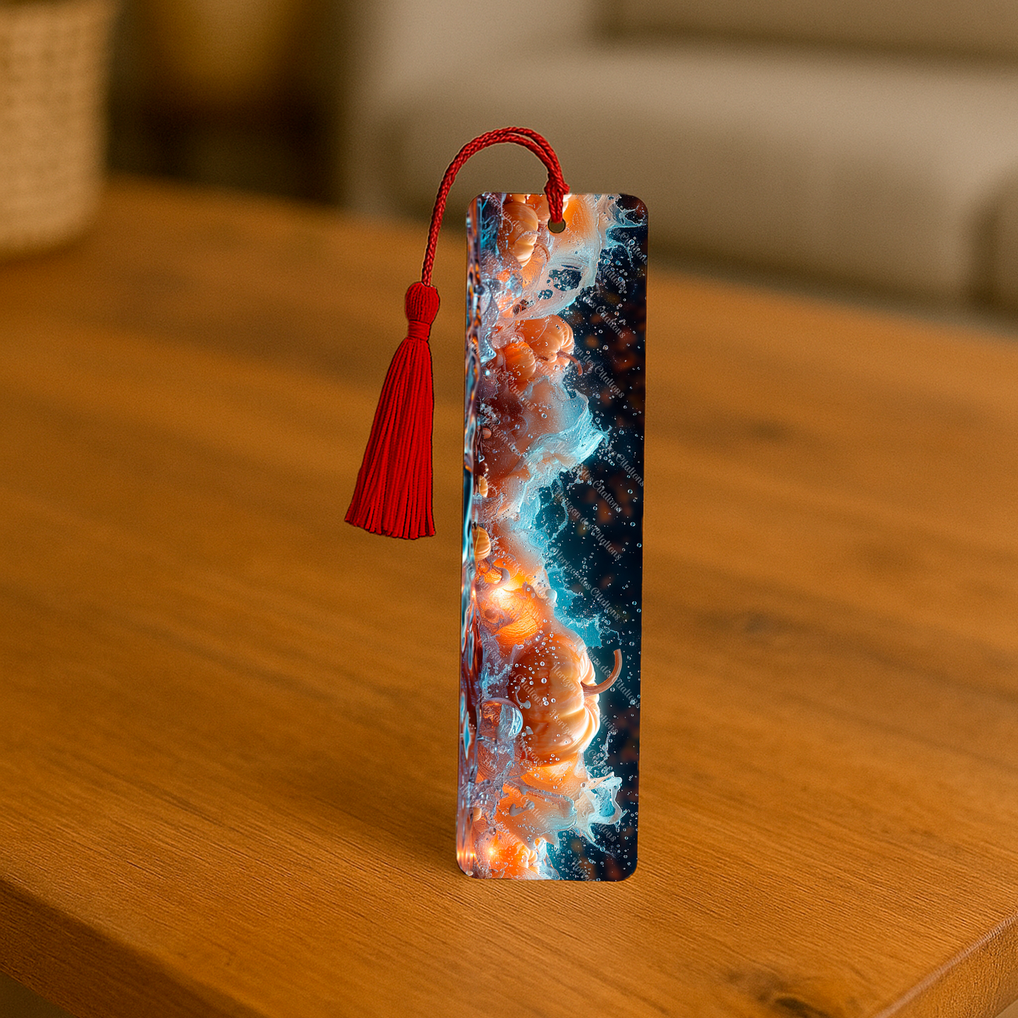 Ensemble de 4 signets en aluminium avec pompon - Éclats d’Automne