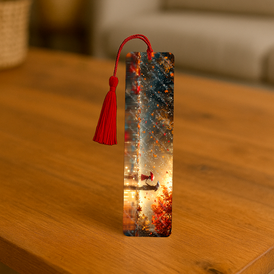 Ensemble de 4 signets en aluminium avec pompon - Pluie d’Automne