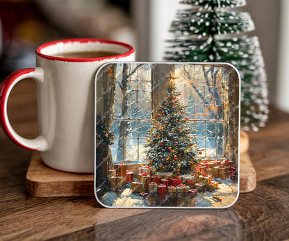 Sous Verre en céramique - Noël - Matin de Noël