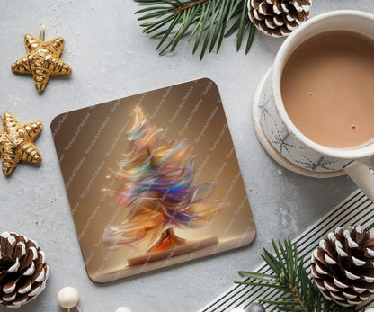 Sous Verre en céramique - Noël - Arbres de Lumière