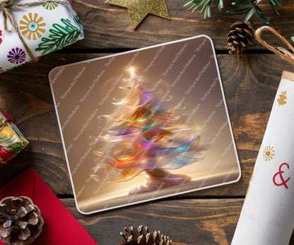 Sous Verre en céramique - Noël - Arbres de Lumière