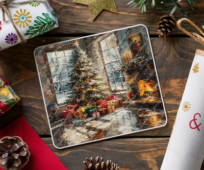 Sous Verre en céramique - Noël - Matin de Noël