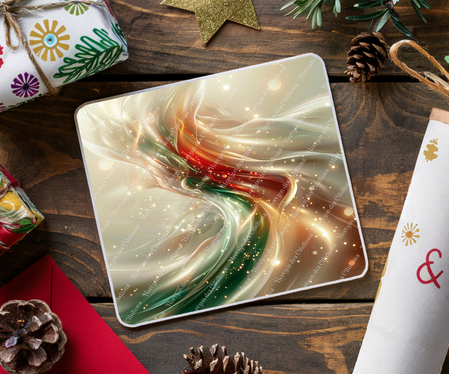 Sous Verre en céramique - Noël - Éclat des Fêtes