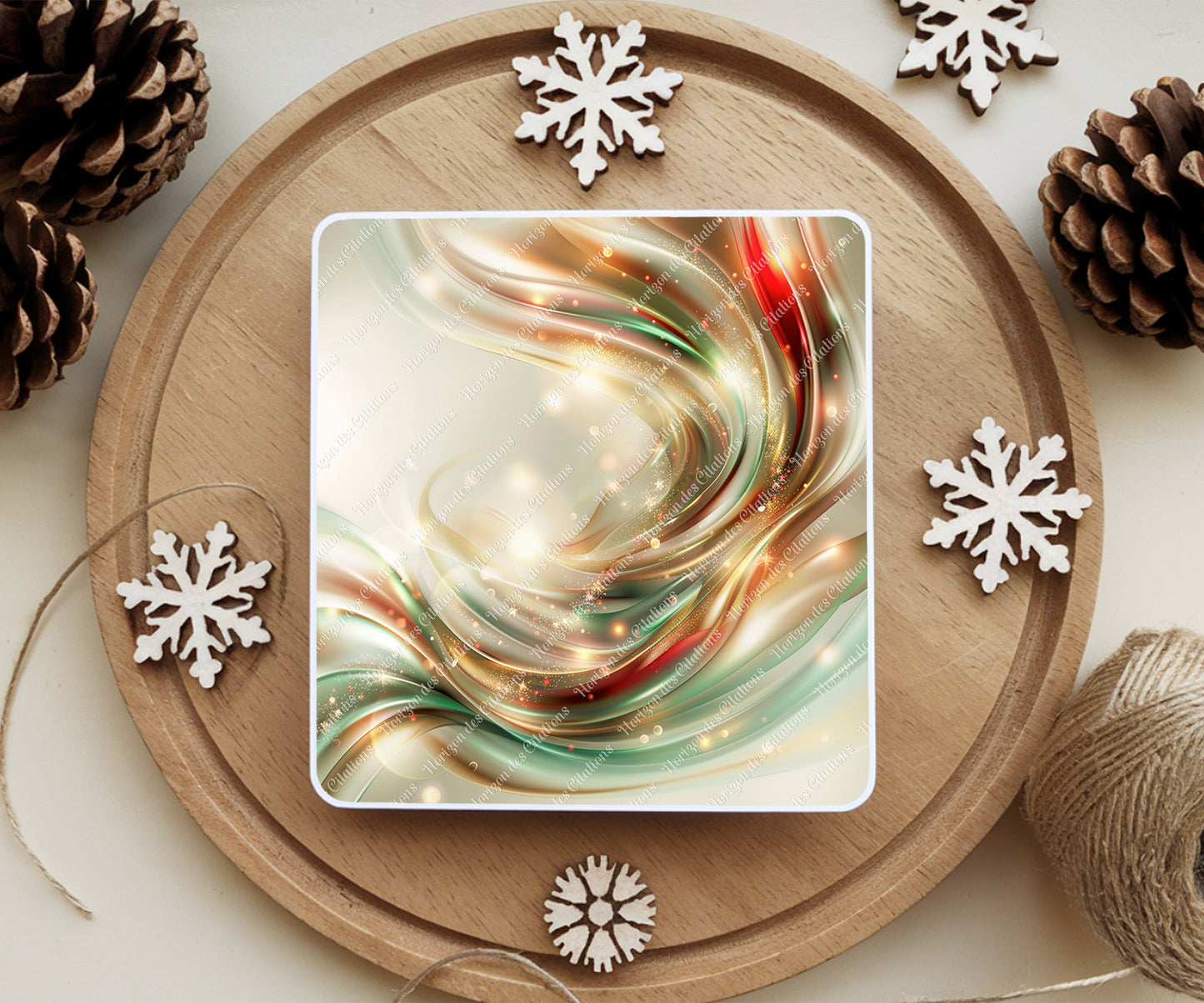 Sous Verre en céramique - Noël - Éclat des Fêtes