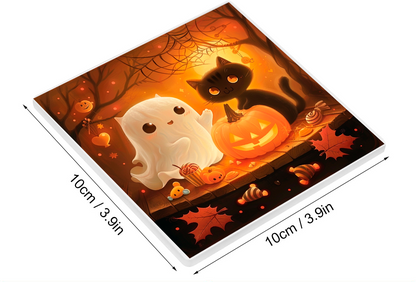 Sous Verre en céramique - Halloween - Duo Fantomatique