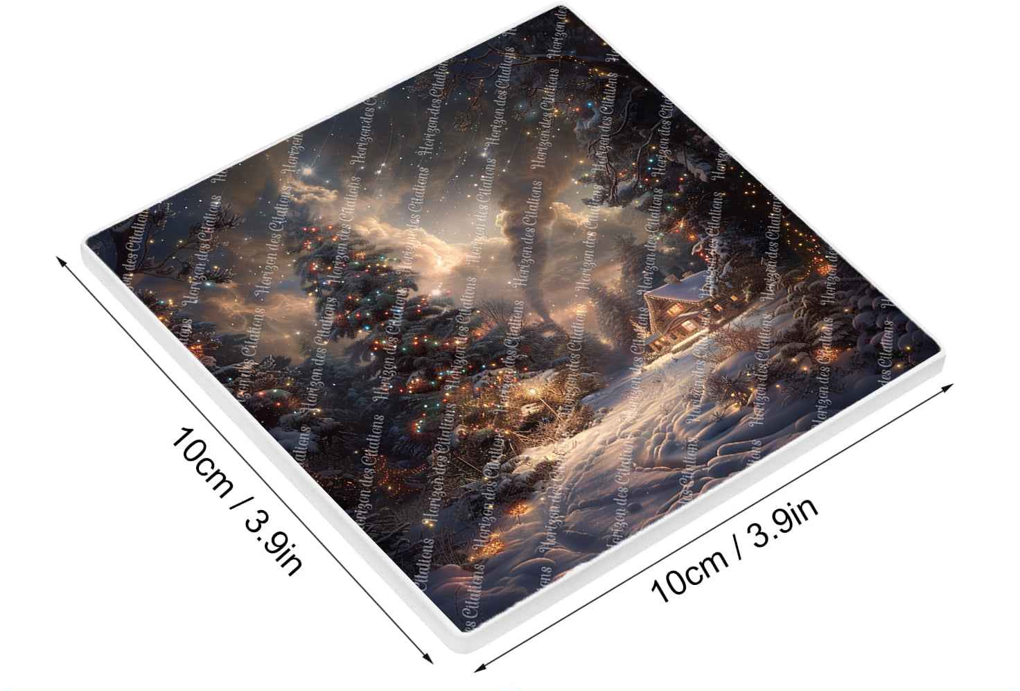 Dessous de verre en céramique 10x10 ens. de 4 - Noël - Féerie d'Hiver