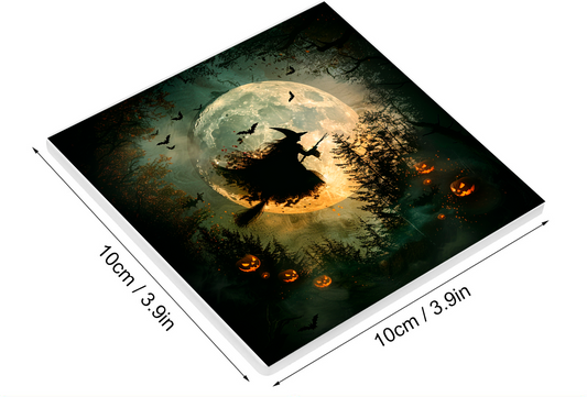 Sous Verre en céramique - Halloween - Lune Sorcière