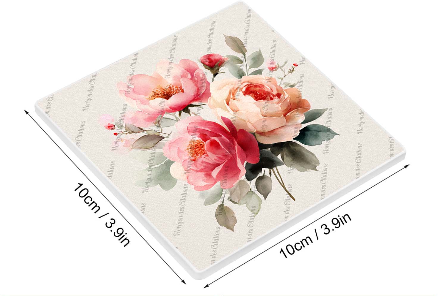 Ens. Sous verre céramique - Bouquet de Roses