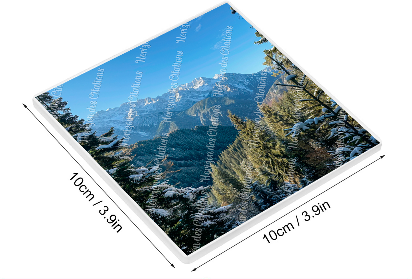 Sous Verre en céramique - Monts d’Hiver