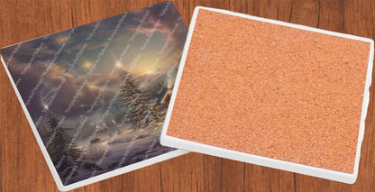 Dessous de verre en céramique 10x10 ens. de 4 - Noël - Féerie d'Hiver