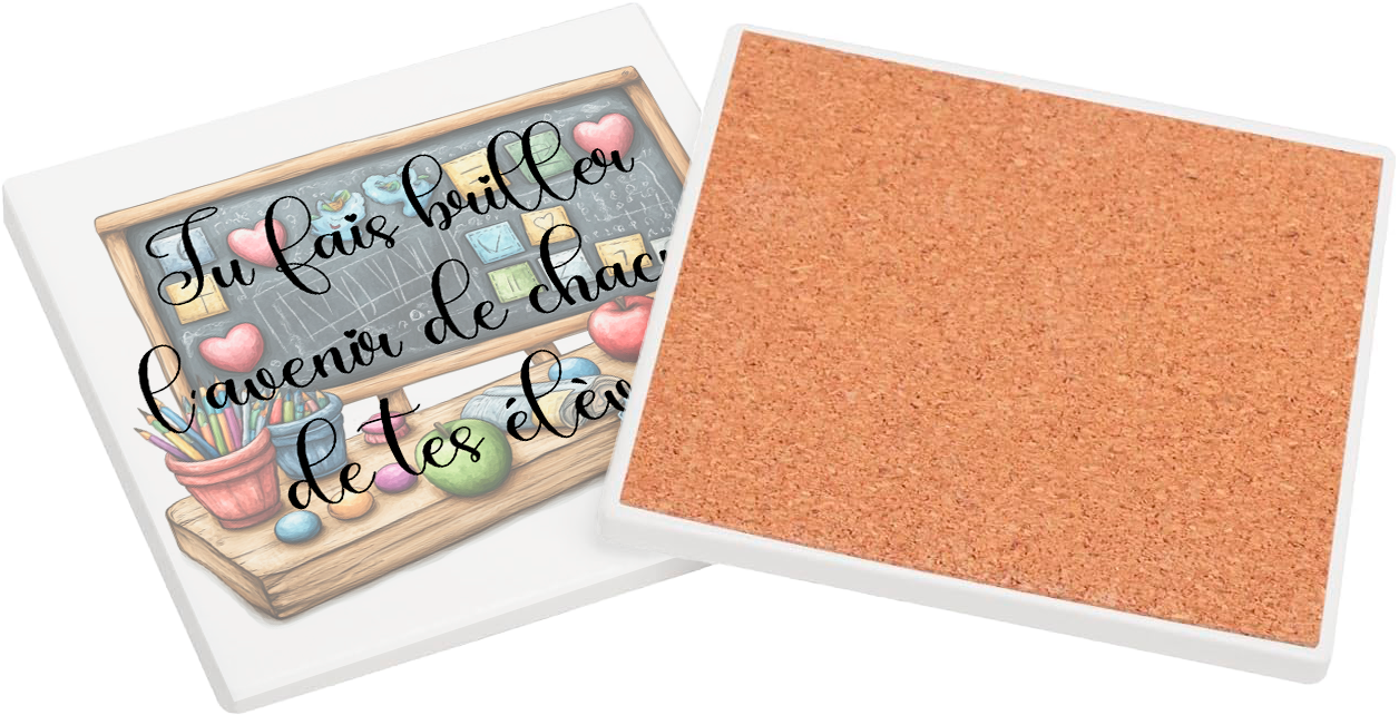 Sous Verre en céramique Professeur Ensemble #2