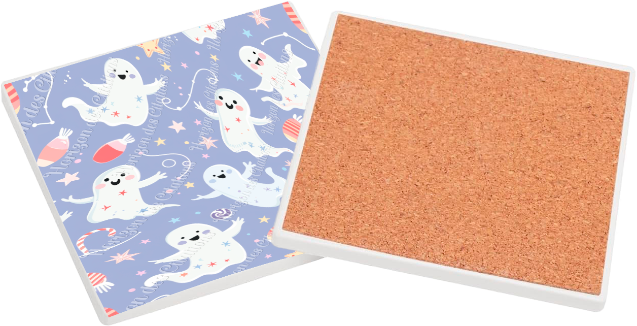 Sous Verre en céramique - Fantômes joyeux