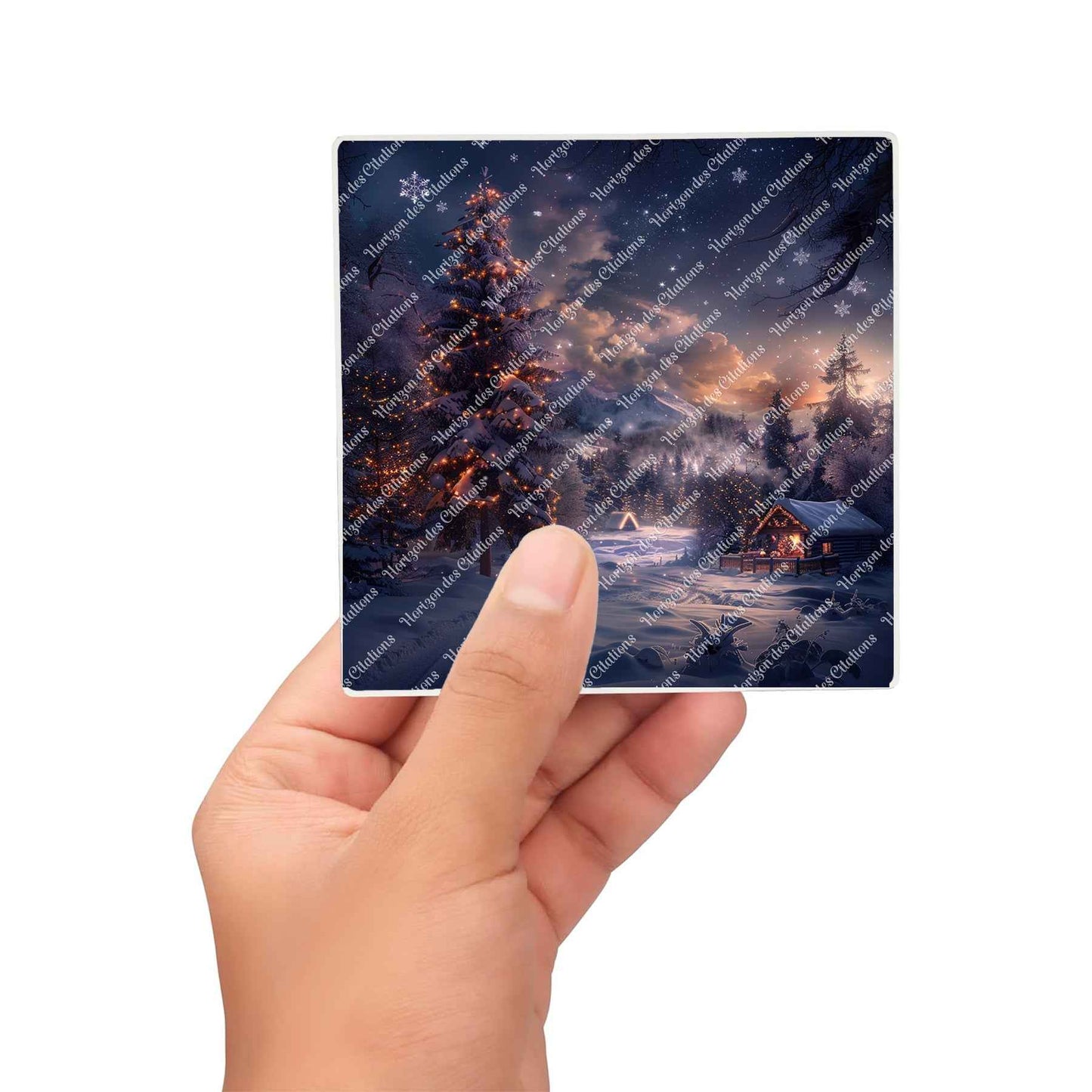 Dessous de verre en céramique 10x10 ens. de 4 - Noël - Féerie d'Hiver