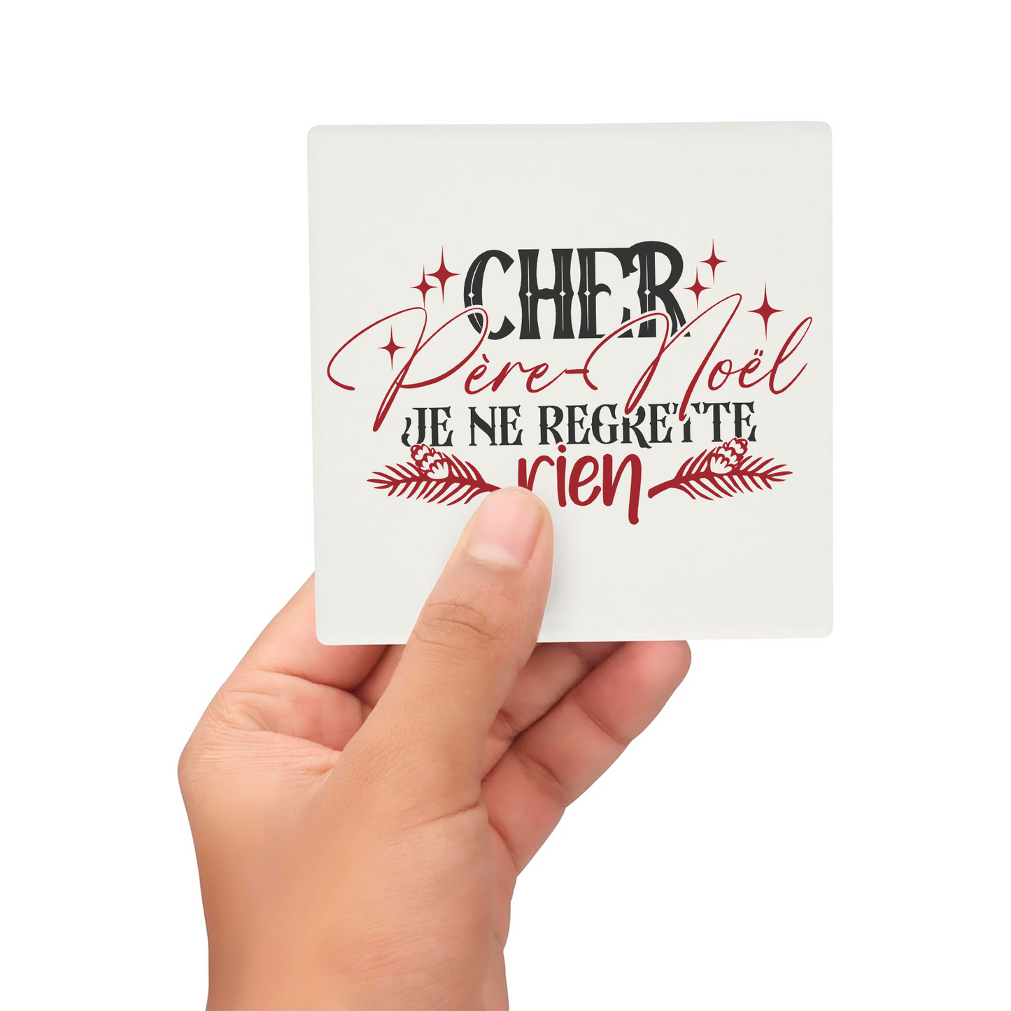 Sous Verre en céramique - Noël - Joyeux Sans Regrets