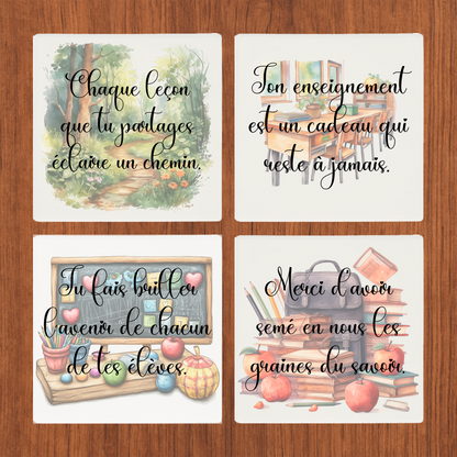 Sous Verre en céramique Professeur Ensemble #2