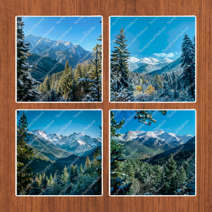 Sous Verre en céramique - Monts d’Hiver