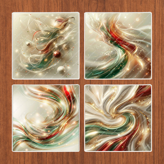 Sous Verre en céramique - Noël - Éclat des Fêtes