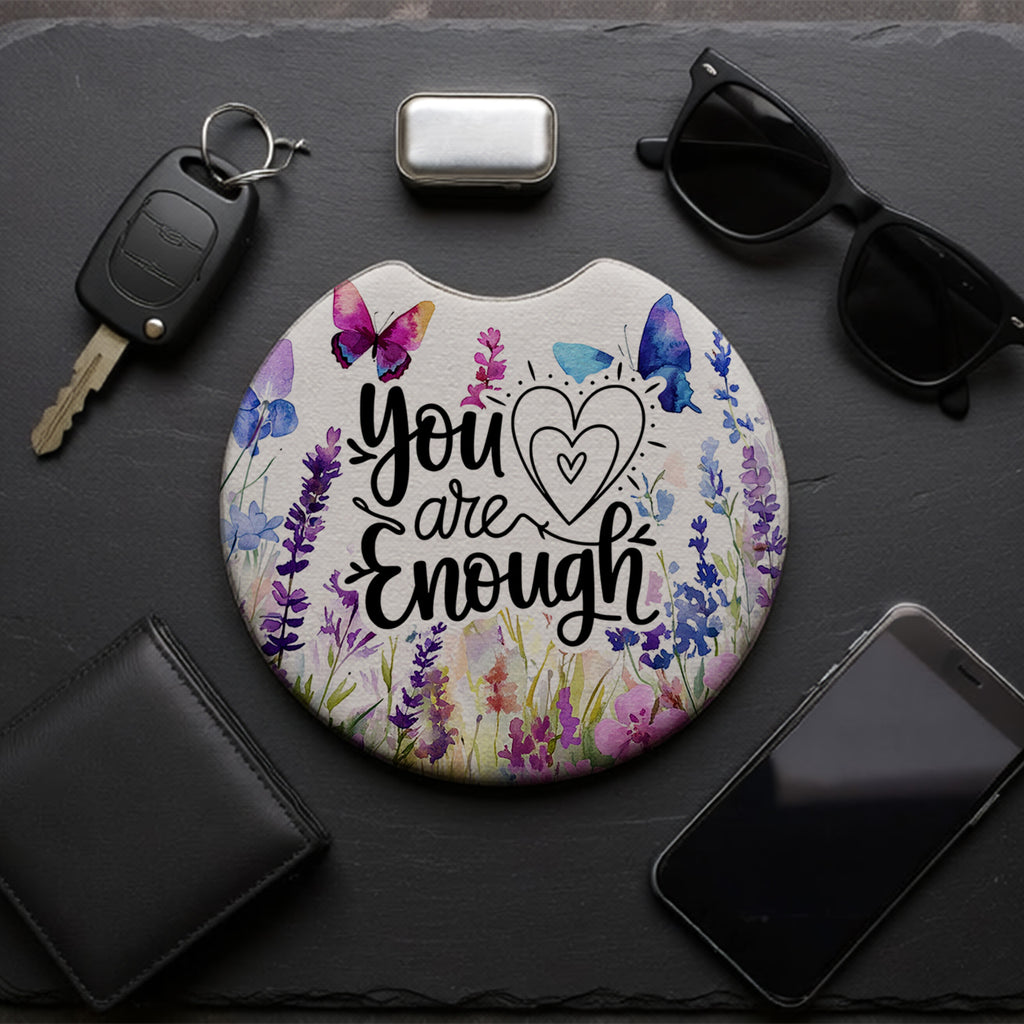 Sous-verre d'auto - Citation - You are Enough - ensemble de 2