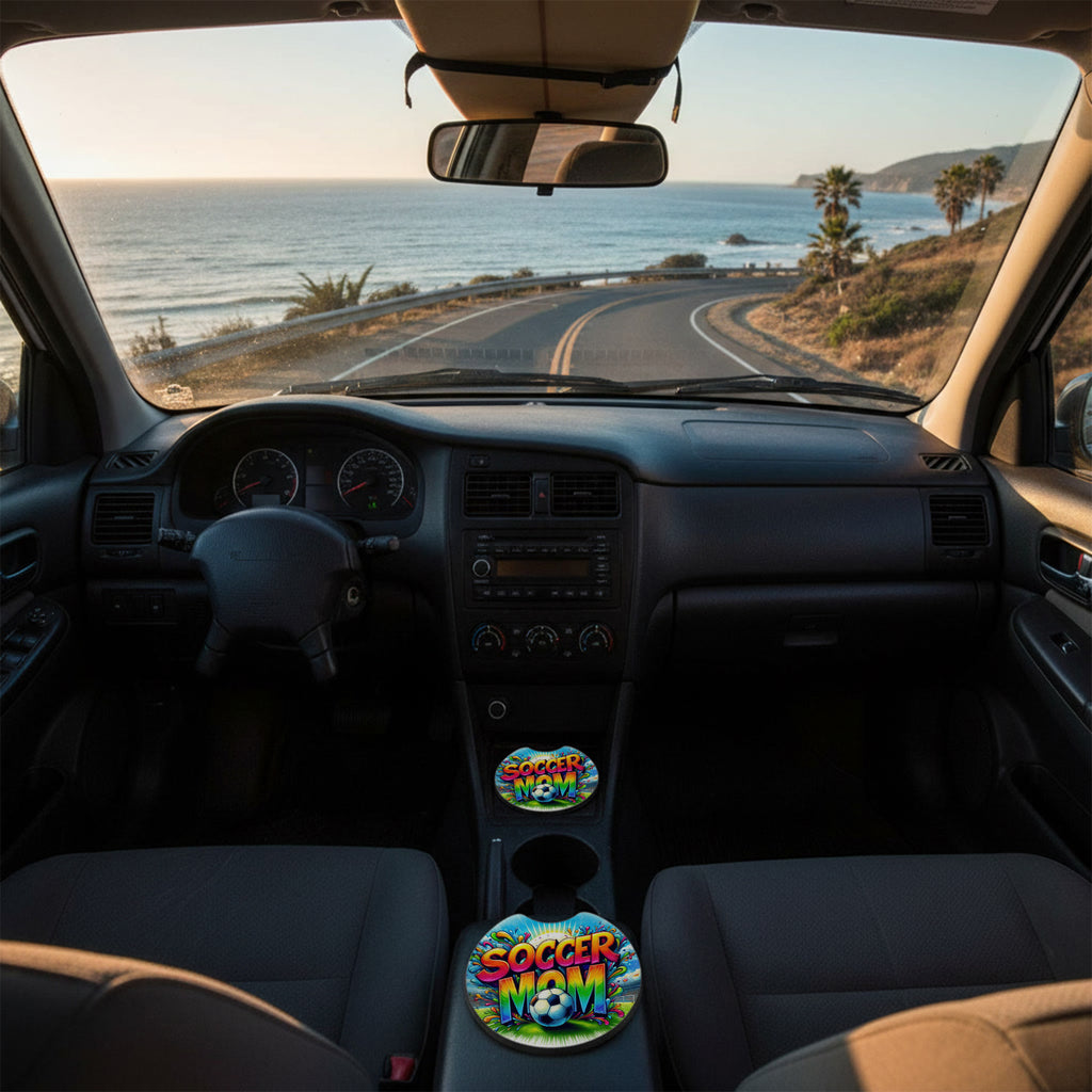 Sous-verre d'auto - Soccer Mom - ensemble de 2